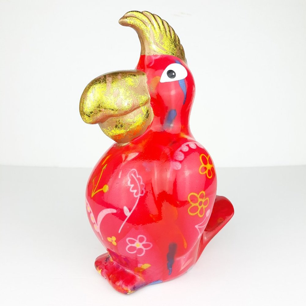 Pomme Pidou Multi-Color Parrot Money Bank Red